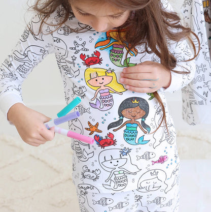 All Colorable Pajama Prints | Two Piece Set