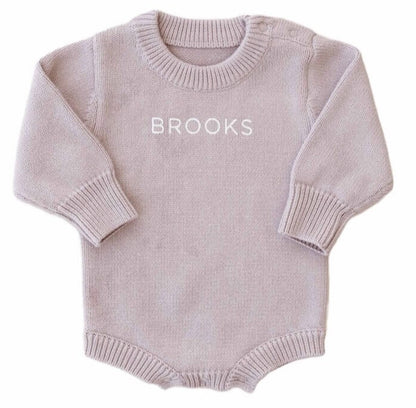 Personalized Knit Sweater Bubble Romper | Solid