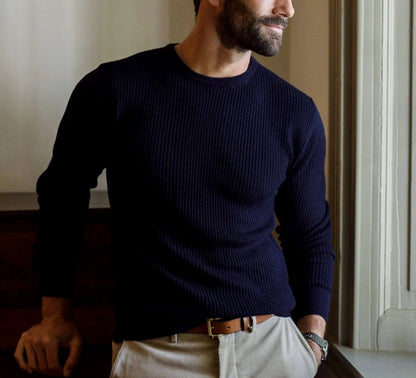 The Navy Walden Thermal Crew Sweater