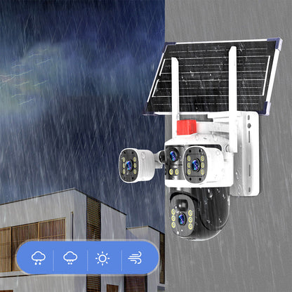 💥2025 Nouvelle vente chaude🎥 Caméra dôme solaire à triple objectif 360°✈️ livraison gratuite