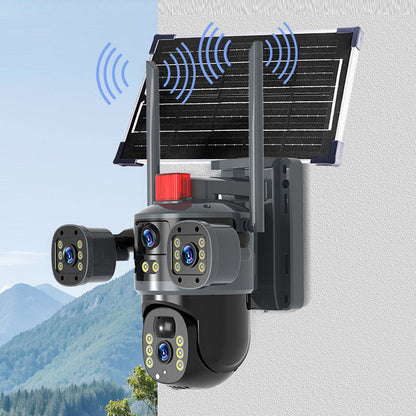 💥2025 Nouvelle vente chaude🎥 Caméra dôme solaire à triple objectif 360°✈️ livraison gratuite