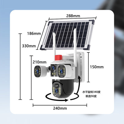 💥2025 Nouvelle vente chaude🎥 Caméra dôme solaire à triple objectif 360°✈️ livraison gratuite